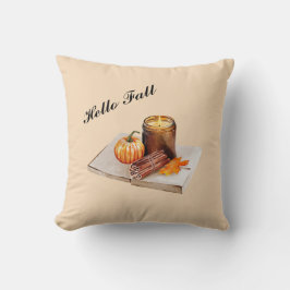 Cojín Decorativo Hola Otoño Vela Agradable Calabaza Otoño