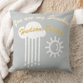 Cojín Decorativo Hola personalizada Nubes de sol y sol