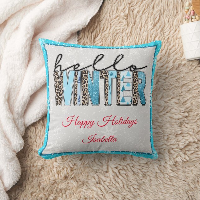 Cojín Decorativo Hola Personalizar de invierno (Manta)