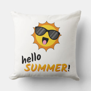 Cojín Decorativo Hola Sol de verano con gafas de sol
