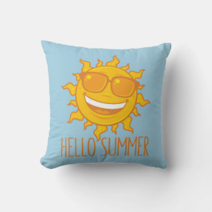 Cojín Decorativo Hola Sol de verano con gafas de sol