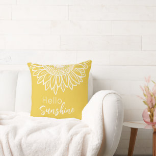 Cojín Decorativo Hola Sunshine Sunflower Outlow Pillow
