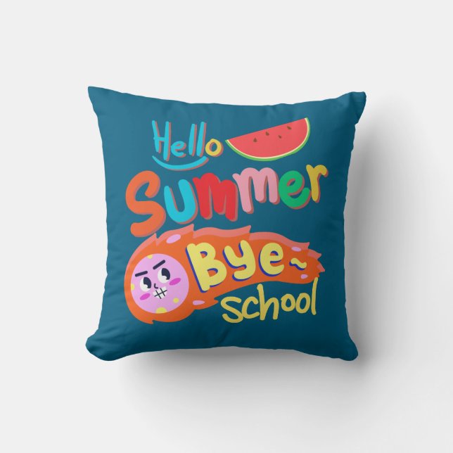 Cojín Decorativo Hola Verano Adiós Escuela (Anverso)