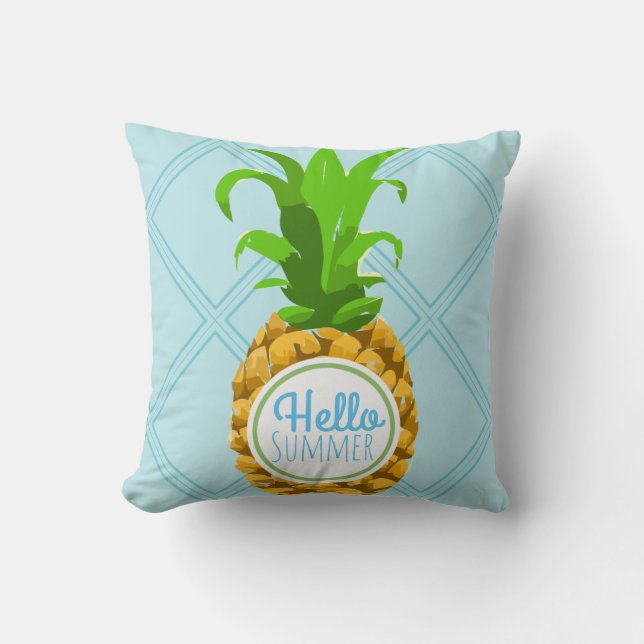Cojín Decorativo Hola verano piña tropical (Anverso)
