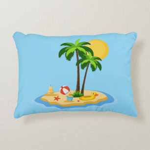 Cojín Decorativo Hola Verano Sol Retro Círculo Vintage Playa