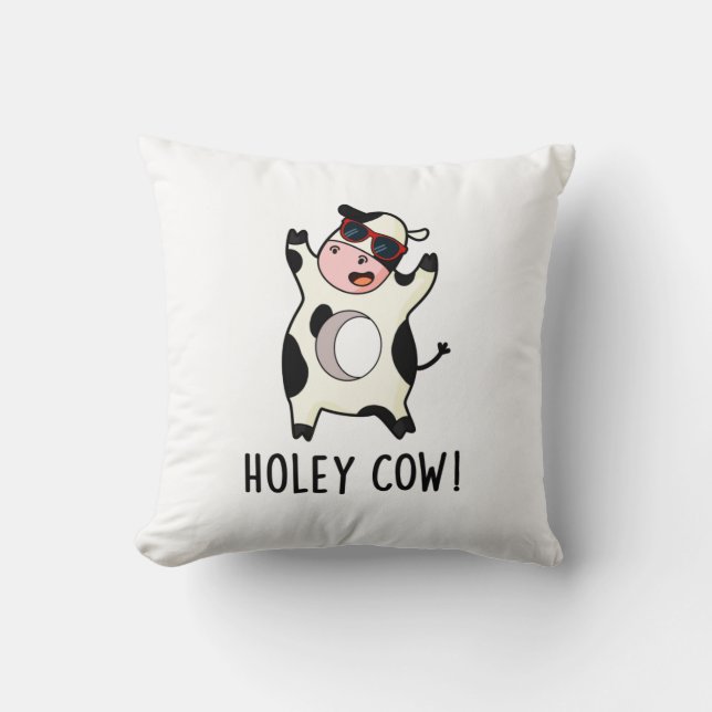 Cojín Decorativo Holey Cow Funny Animal Pun (Anverso)