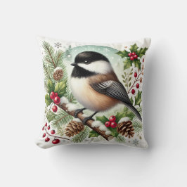 Cojín Decorativo Holiday Chickadee