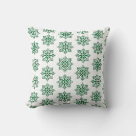 Cojín Decorativo Holiday Snowflake Plaid Pattern Green