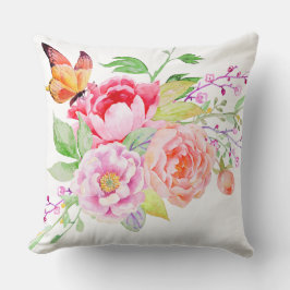 Cojín Decorativo holiES - Flores de primavera acuarela Bouquet 2