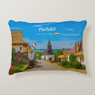 Cojín Decorativo Hollókő, Hungría - Calle del Pueblo Histórico
