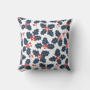 Cojín Decorativo Holly berry sobre blanco