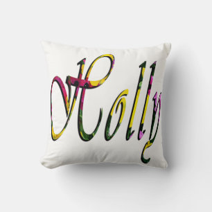 Cojín Decorativo Holly, Chicas, Nombre, Logo, Cuchillo Blanco.