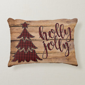 Cojín Decorativo holly jolly Buffalo Plaid Christmas Tree Pillow