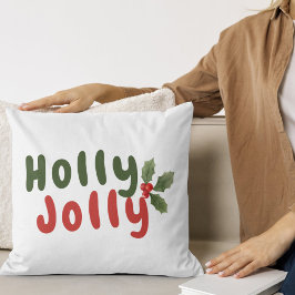 Cojín Decorativo Holly Jolly - Fiesta festiva con icono holly