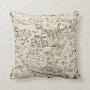 Cojín Decorativo Hollywood Starland - mapa 1937 de las estrellas