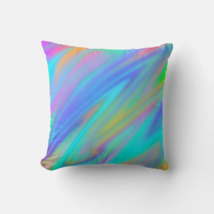 Cojín Decorativo Holograma lujoso de lujo azul violeta