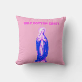 Cojín Decorativo Holy Cotton Candy Vierge Marie Rose et Bleue
