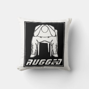 Cojín Decorativo Hombre blanco y negro bruñido sosteniendo la cabez