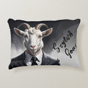 Cojín Decorativo Hombre cabra abogado fantasía bestia arte gris ani