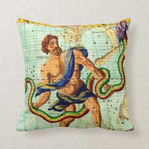 Cojín Decorativo Hombre contra arte del mapa de la astronomía del