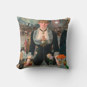 Cojín Decorativo Hombre de bar parisino malhumorado Manet Un bar en