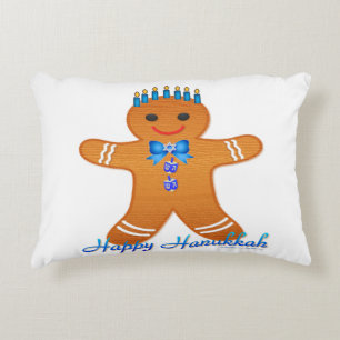 Cojín Decorativo Hombre de jengibre de Judaica Hanukkah Menorá