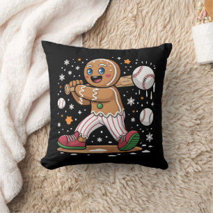 Cojín Decorativo Hombre de jengibre de Navidad jugador de deportes