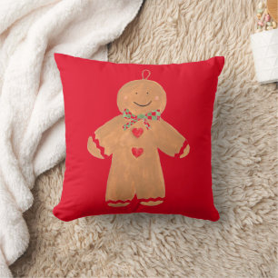 Cojín Decorativo Hombre de jengibre Feliz Navidad Nostálgico Festiv