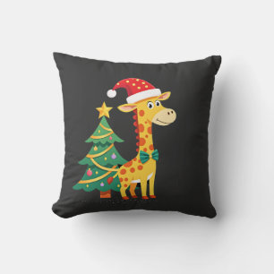 Cojín Decorativo Hombre de Jengibre Jirafa Sombrero de Santa Navida
