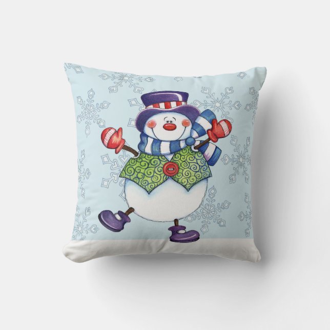 Cojín Decorativo Hombre de nieve bailando - Pillow (Anverso)