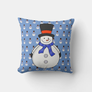 Cojín Decorativo Hombre de nieve con sombrero superior
