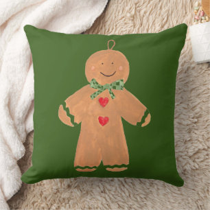 Cojín Decorativo Hombre de pan de jengibre Feliz Navidad Nostálgica