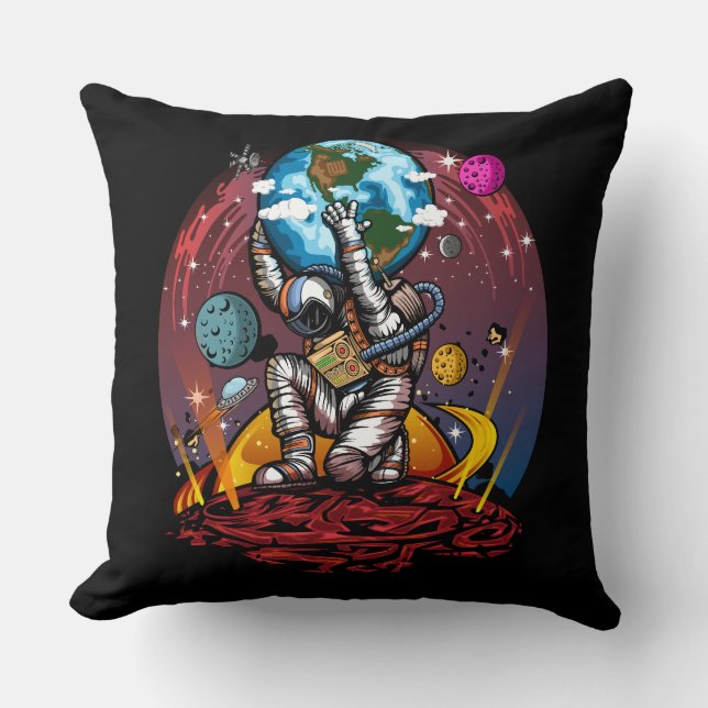 Cojín Decorativo Hombre del espacio de Atlas (Anverso)