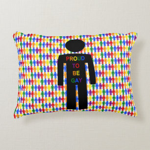 Cojín Decorativo Hombre gay LGBTQ Silhouette y hombres arcoiris