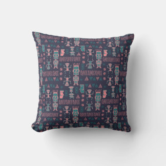 Cojín Decorativo Hombre indio azteca rosa y Aqua