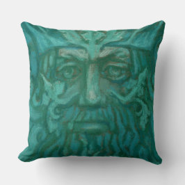 Cojín Decorativo Hombre Verde, Rey Forestal, Dios Pagan, arte de fa