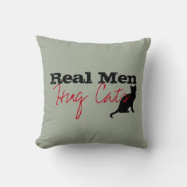 Cojín Decorativo Hombres de verdad abrazan gatos gatitos amor graci