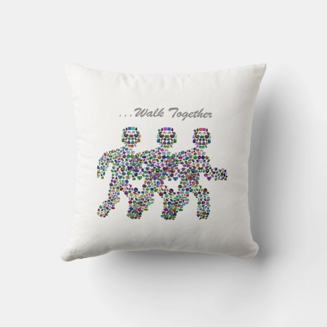 Cojín Decorativo Hombres en movimiento (Reverso)