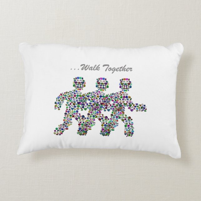 Cojín Decorativo Hombres en movimiento (Reverso)