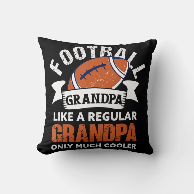 Cojín Decorativo Hombres Fútbol Abuelo Fun Abuelo Americano (Anverso)