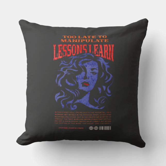 COJÍN DECORATIVO HOME DECOR MANIPULATE LESSONS LEARN THROW PILLOW  (Anverso)