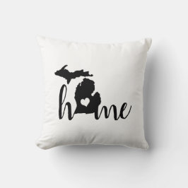 Cojín Decorativo Home Heart Michigan Black Silhouette