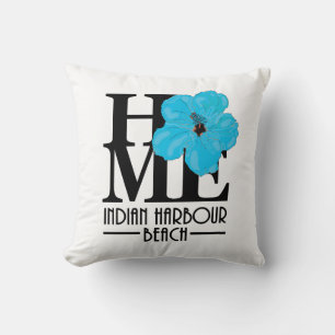 Cojín Decorativo HOME Indian Harbor Beach Florida Blue Hibiscus