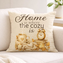 Cojín Decorativo Home Is Where Cozy Is Brown Oatmeal Cozy