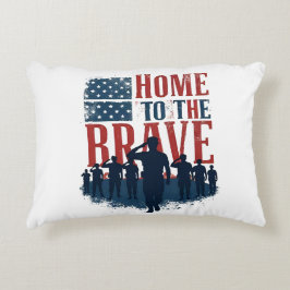 Cojín Decorativo Home of the Brave Salute Tee
