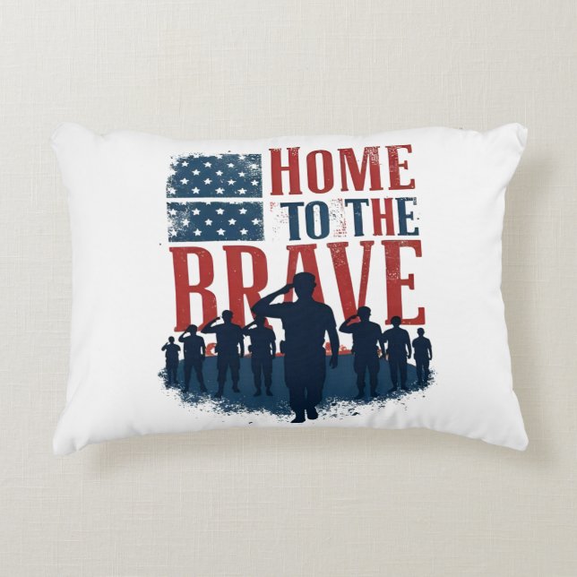 Cojín Decorativo Home of the Brave Salute Tee (Anverso)