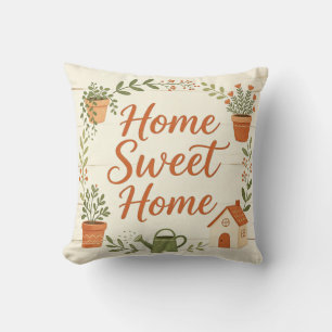 Cojín Decorativo Home Sweet Home - Cozy Floral Home Decor Pillow