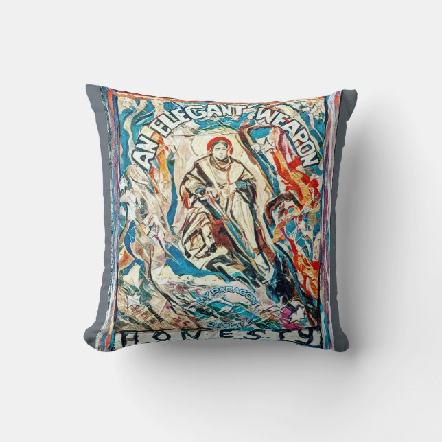Cojín Decorativo Honestidad, un arma elegante. (Anverso)
