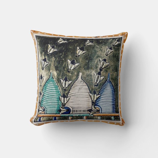 COJÍN DECORATIVO HONEY BEEKEEPER, BEE HIVE MEDIEVAL BEEKEEPER (Anverso)