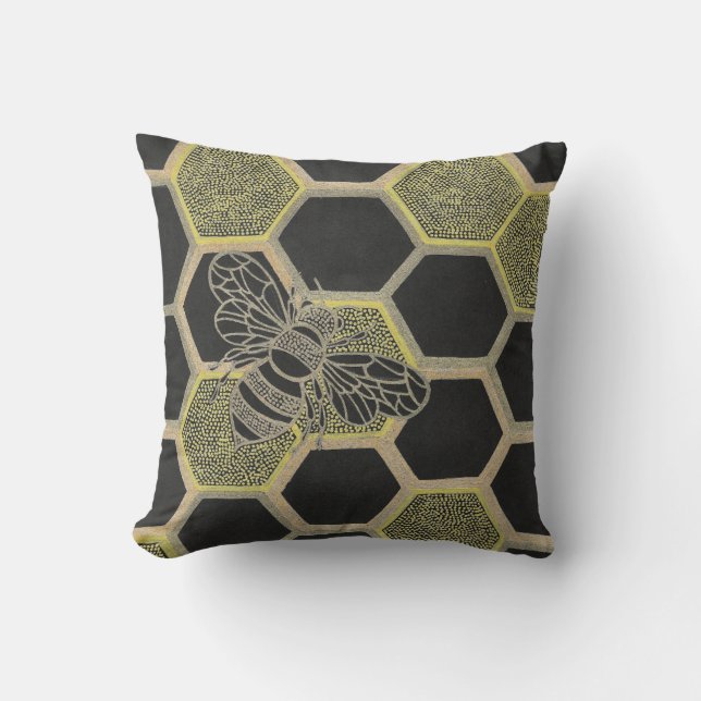 Cojín Decorativo Honeycomb & Bee Pillow (Anverso)